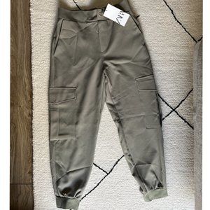 Zara Sage Army Green Cargo Jogger Pants Size Small *Brand New*
